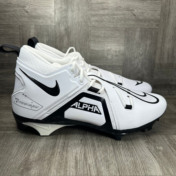 Nike Alpha Menace Pro 3 Mens 13 Wide White Black Football Cleats NEW DH3292-100